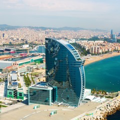 Panorama di Barceloneta a Barcellona